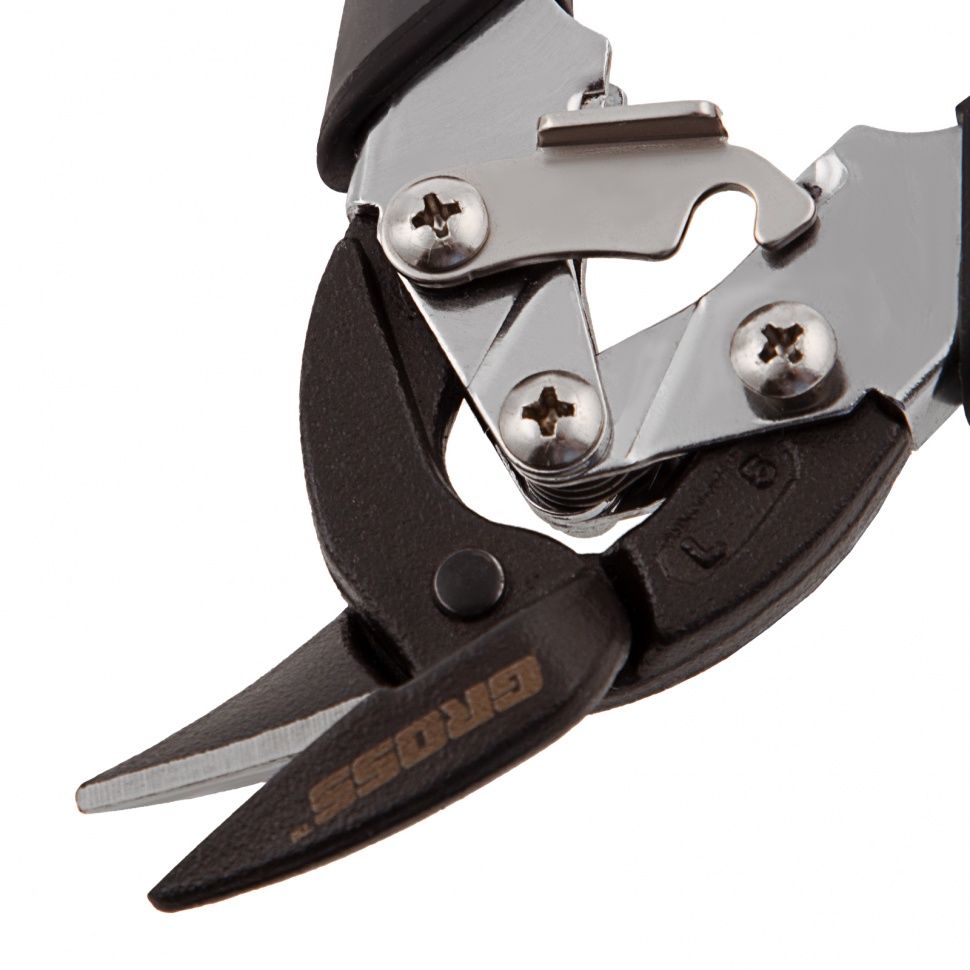 Ножницы по металлу "Piranha", 185 мм, прямой и левый рез, сталь СrM, двухкомпонентные рукоятки Gross 