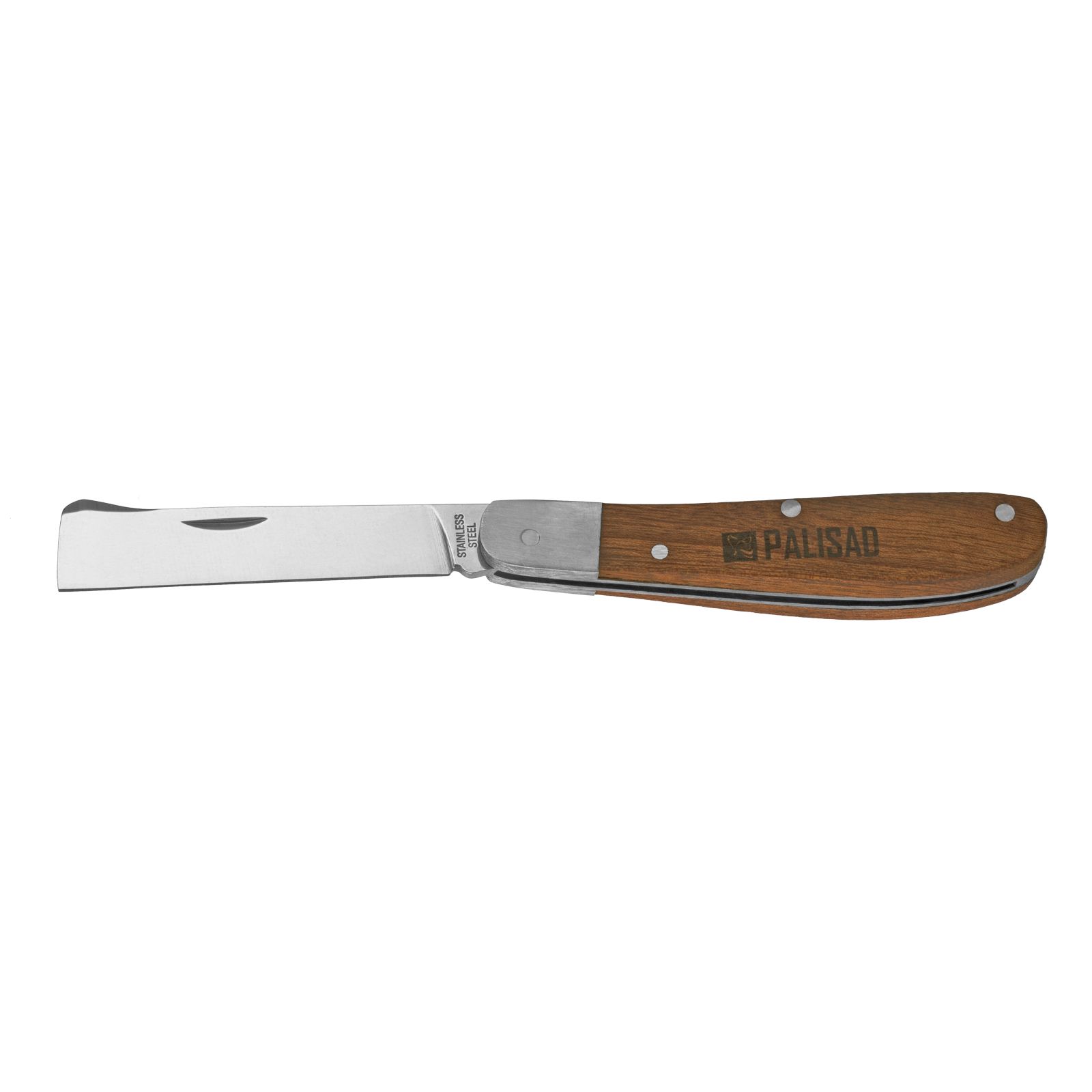 Нож садовый складной, копулировочный, 173 мм, деревянная рукоятка, Palisad 