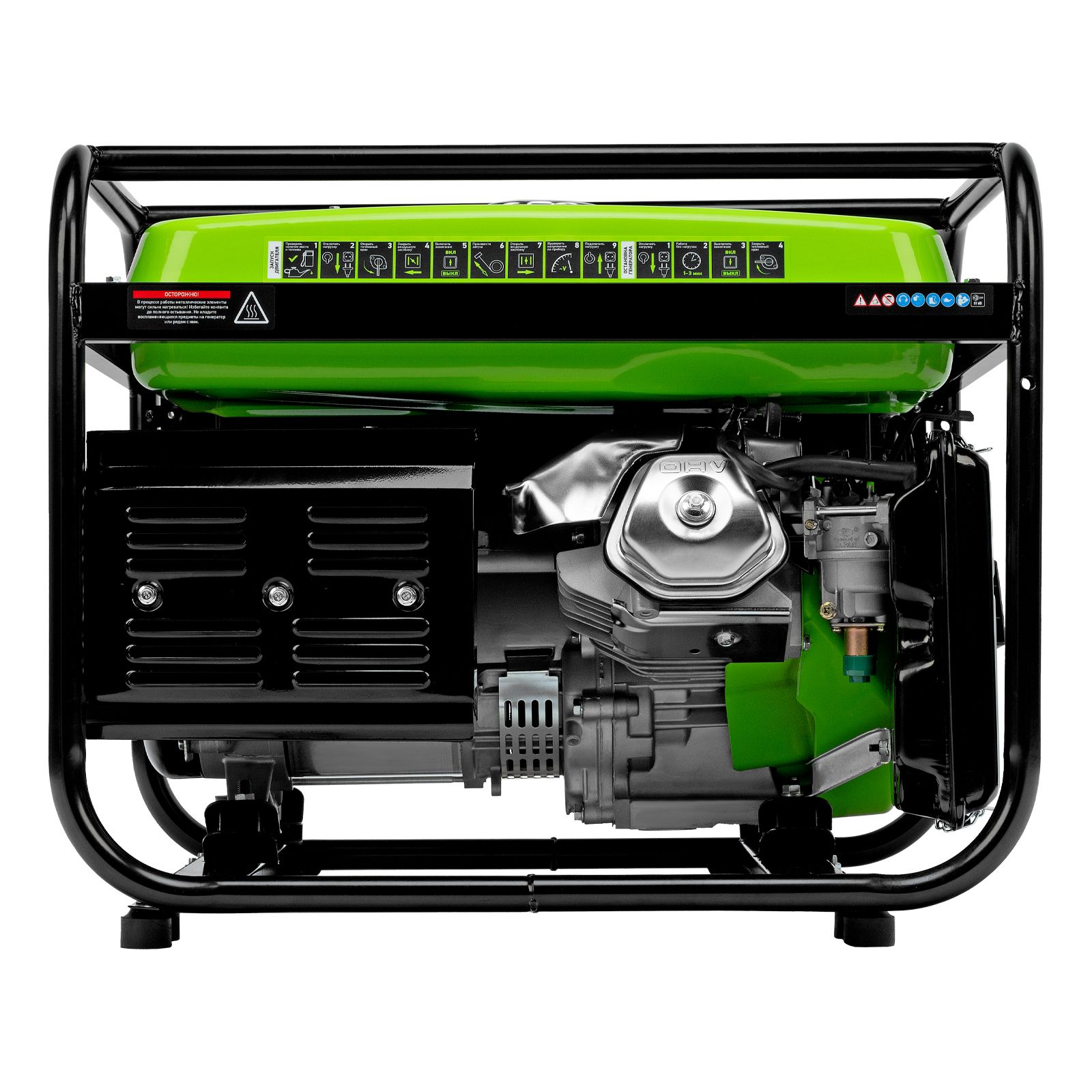 Генератор бензиновый БС-6500, 5.5 кВт, 230В, четырехтактный, 25 л, ручной стартер Сибртех 