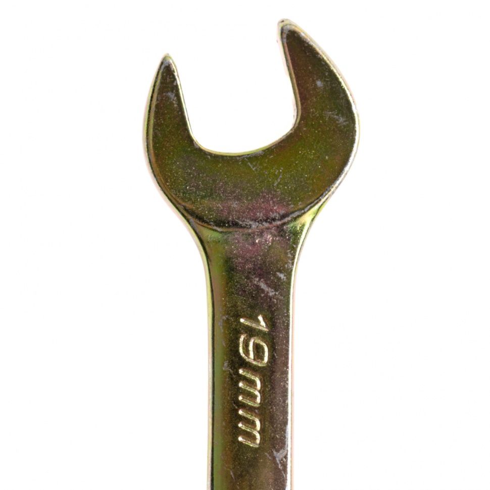 Ключ комбинированный, 19 мм, желтый цинк Сибртех 