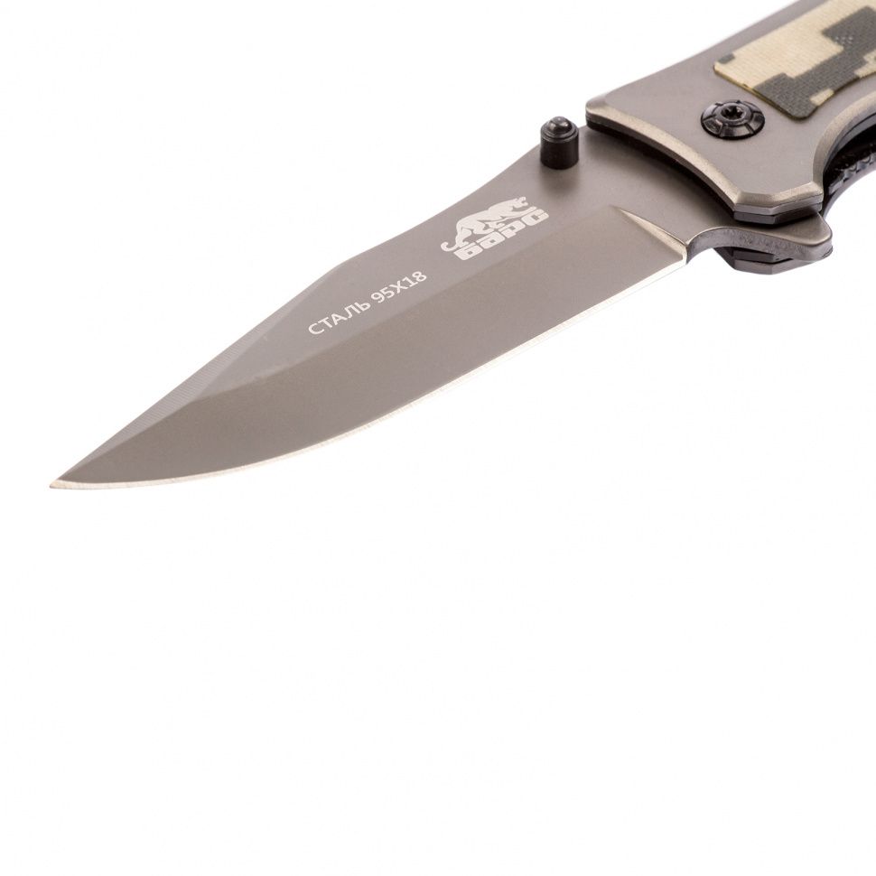 Нож туристический, складной, 210/85 мм, система Liner-Lock, с накладкой G10 на рукоятке Барс 