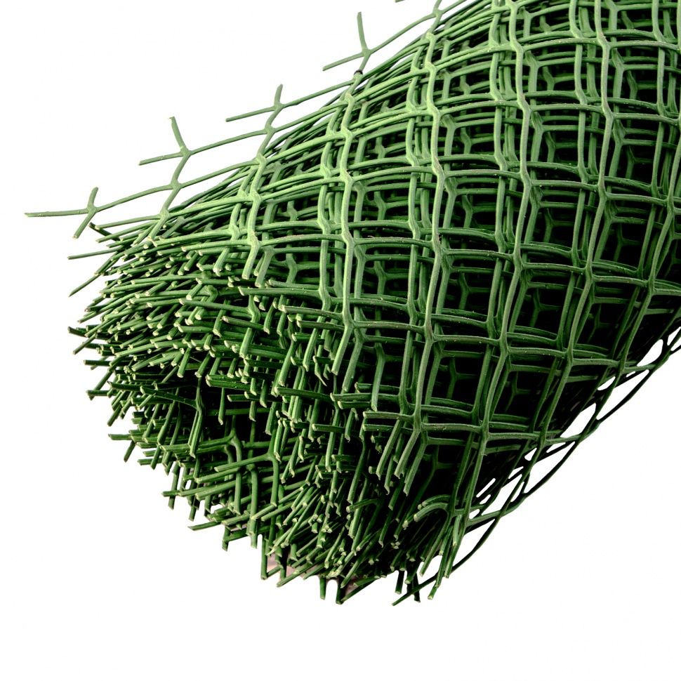 Решетка заборная в рулоне, облегченная, 1.5 х 25 м, ячейка 70 х 70 мм, пластиковая, зеленая, Россия 