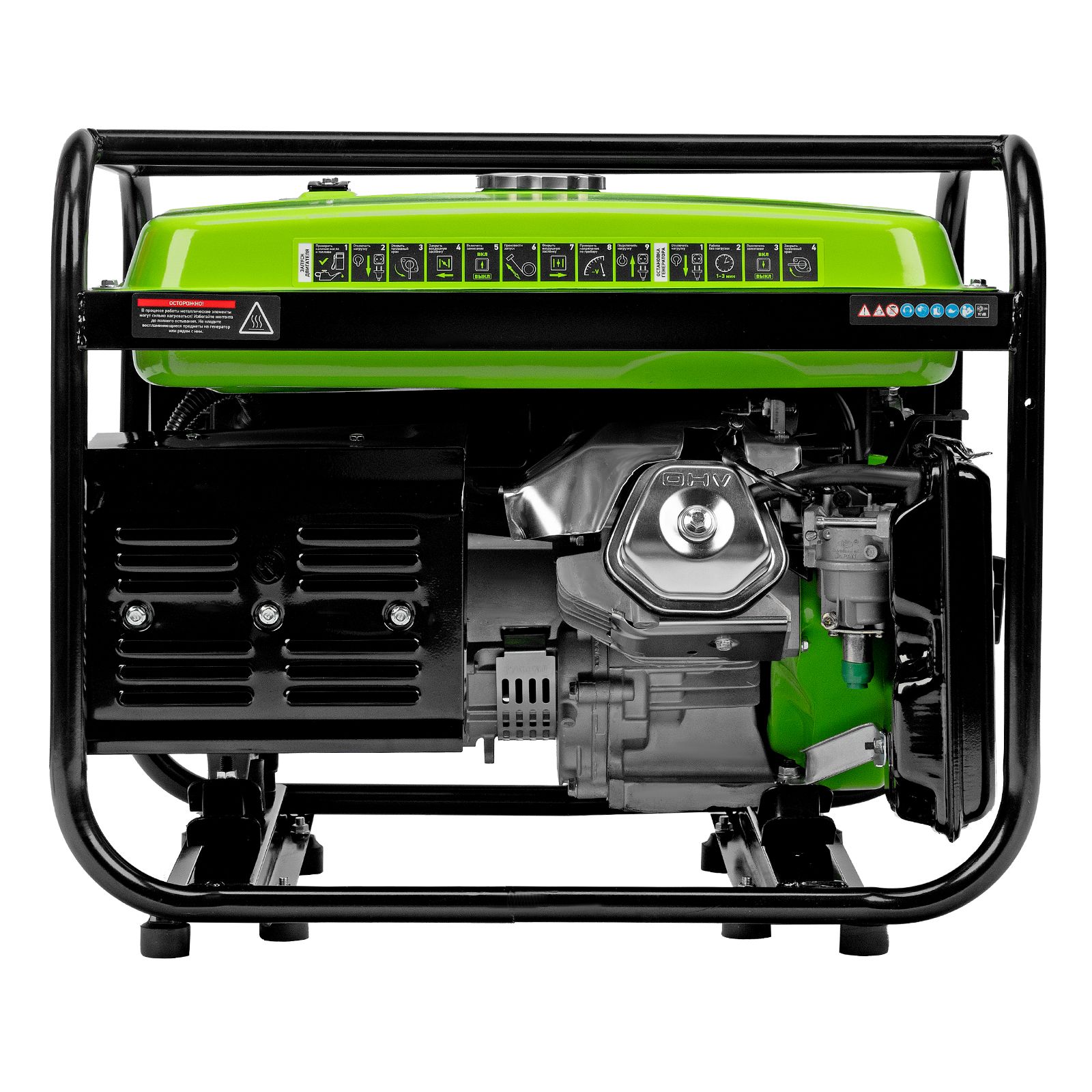 Генератор бензиновый БС-8000, 6,6 кВт, 230В, четырехтактный, 25 л, ручной стартер Сибртех 
