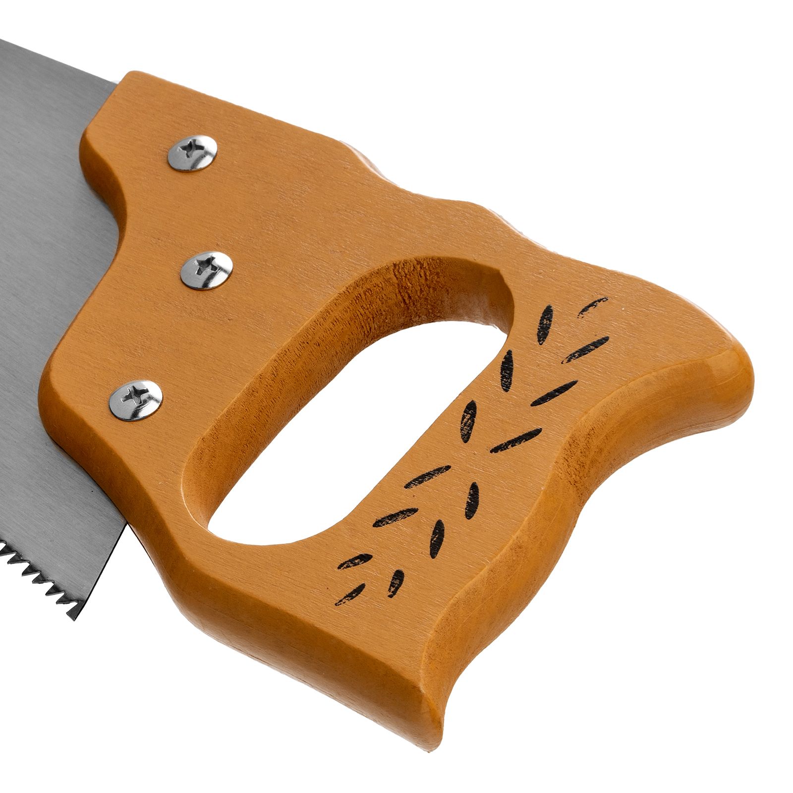 Ножовка по дереву, 450 мм, 7-8 TPI, каленый зуб, линейка, деревянная рукоятка Sparta 