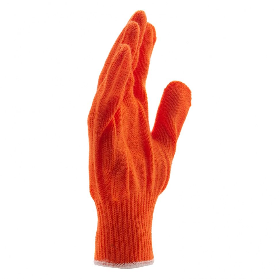 Перчатки трикотажные, акрил, оранжевый, оверлок Россия Сибртех 