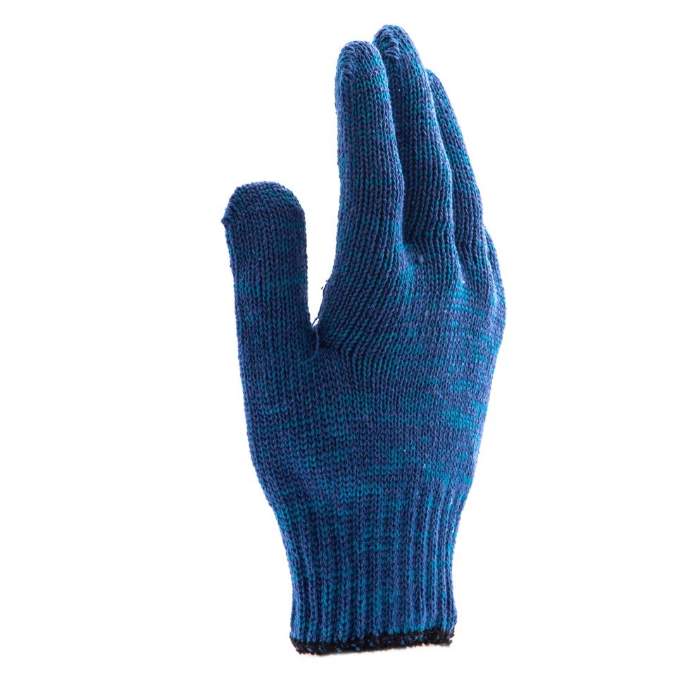 Перчатки трикотажные усиленные, гелевое ПВХ-покрытие, 7 класс, синие Россия Сибртех 