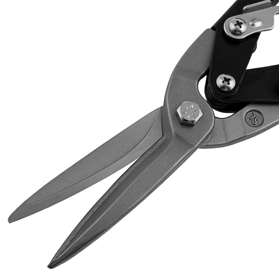 Ножницы по металлу, удлиненные, 285 мм, пряморежущие, двухкомпонентные обрезиненные рукоятки Сибртех 