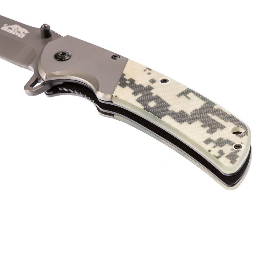 Нож туристический, складной, 220/90 мм, система Liner-Lock, с накладкой G10 на рукоятке Барс 