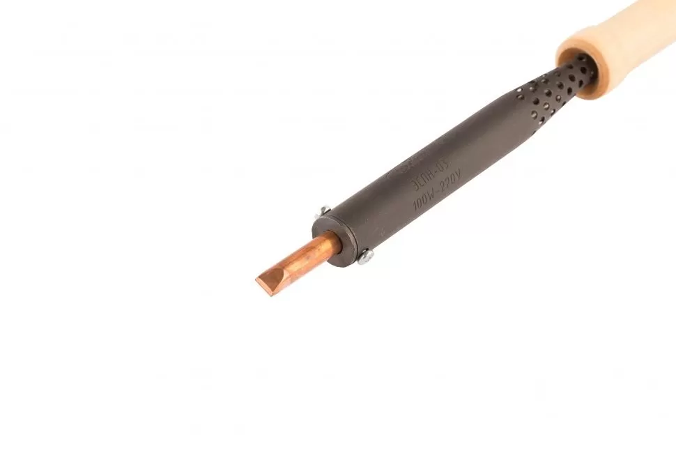 Паяльник электрический ЭПСН-03-100/220, деревянная ручка, Россия Сибртех 